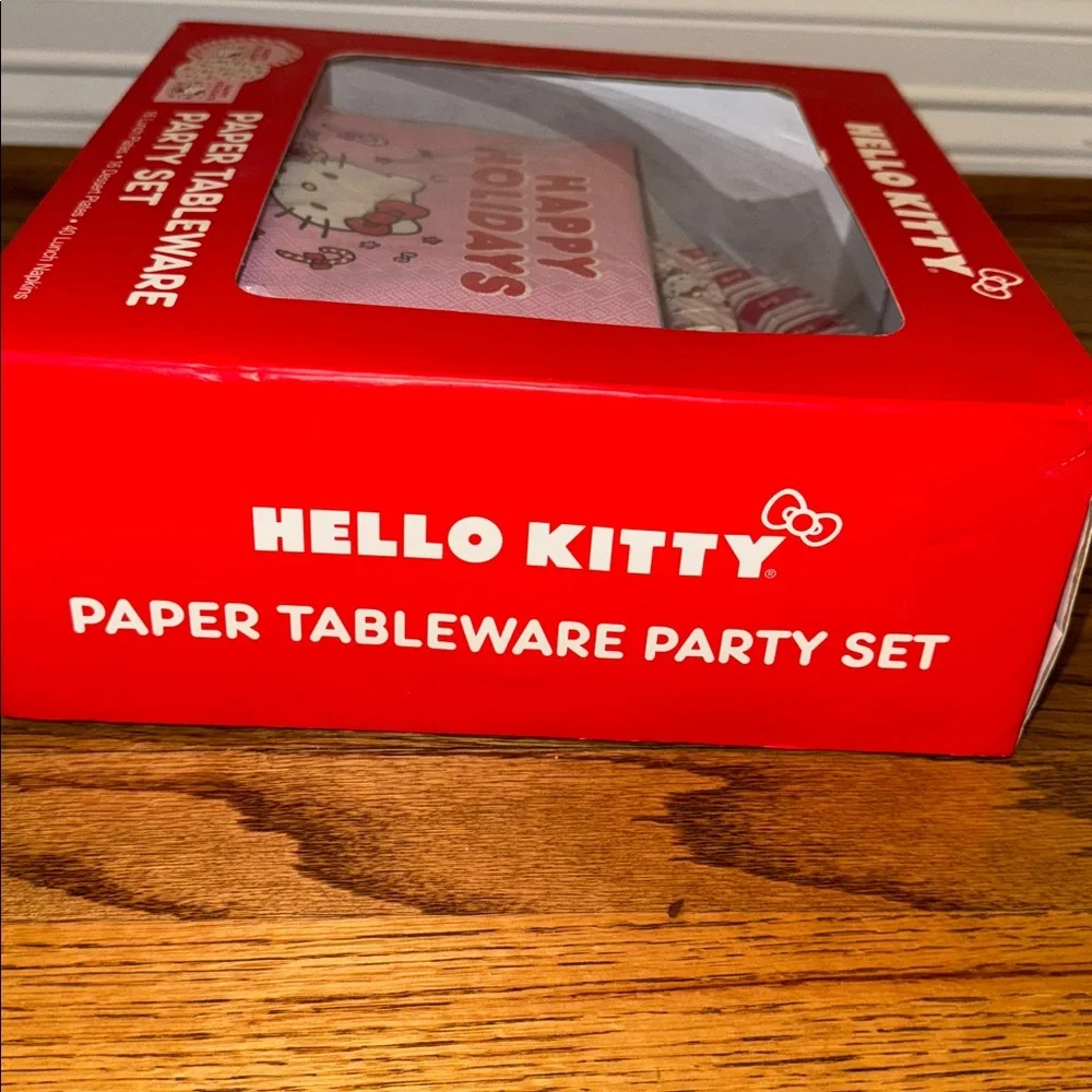 Hello Kitty Festive Paper Tableware Set - Red and Pink
